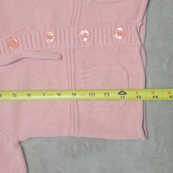 OshKosh B'gosh Peach Colored Knit Cardigan Sweater Girls Size 5 - Picture 6 of 7